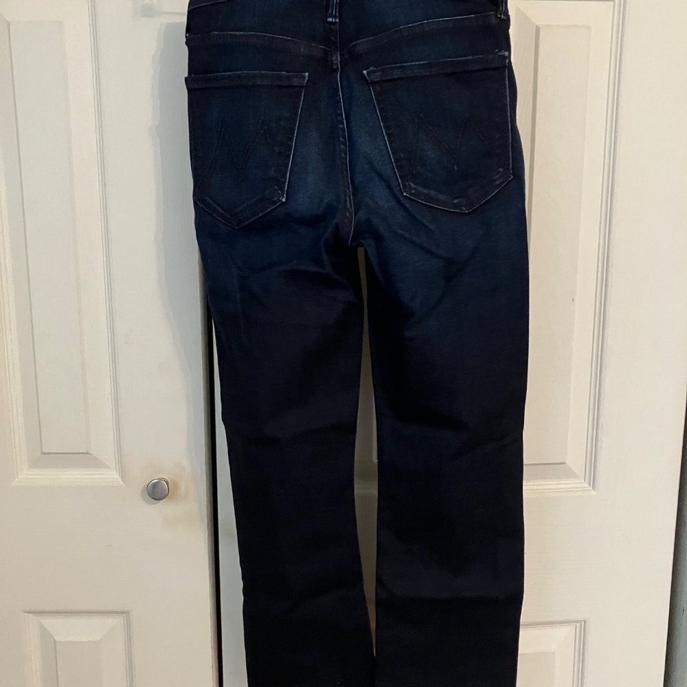 Mother The Mid Rise Dazzler Jeans size 26 Now or Never Dark Wash Stretch -HEMMED - Picture 13 of 15